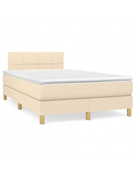 Giroletto a Molle con Materasso Crema 120x200 cm in Tessuto