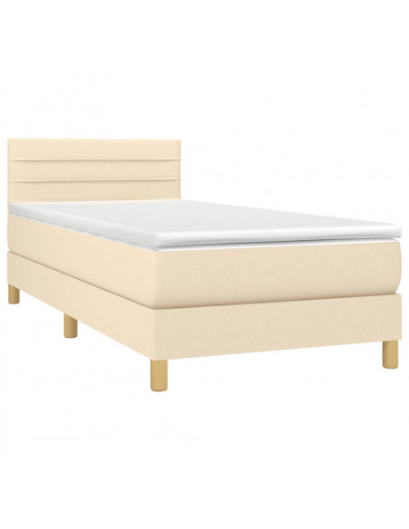 Giroletto a Molle con Materasso Crema 90x200 cm inTessuto