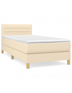 Giroletto a Molle con Materasso Crema 100x200 cm in Tessuto 2