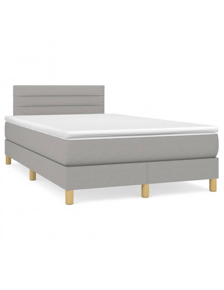 Giroletto a Molle con Materasso Grigio Chiaro 120x200cm Tessuto