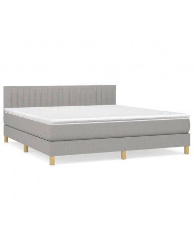 Giroletto a Molle con Materasso Grigio Chiaro180x200 cm Tessuto