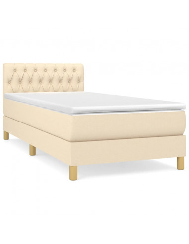 Giroletto a Molle con Materasso Crema 90x190 cm in Tessuto