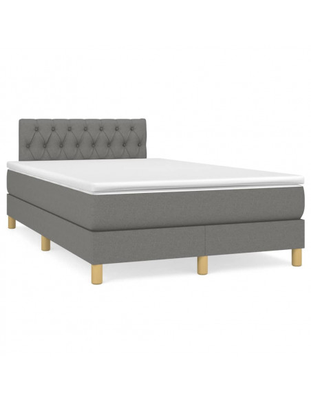 Giroletto a Molle con Materasso Grigio Scuro 120x200 cm Tessuto