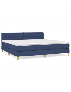 Giroletto a Molle con Materasso Blu 200x200 cm in Tessuto 2