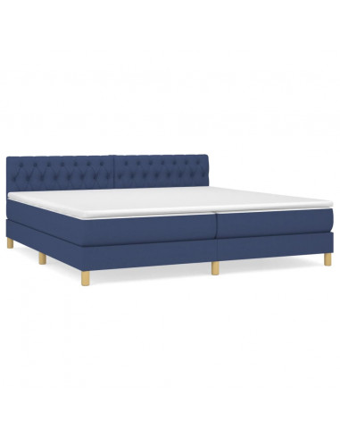 Giroletto a Molle con Materasso Blu 200x200 cm in Tessuto