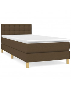 Giroletto a Molle con Materasso Marrone Scuro 80x200 cm Tessuto 2