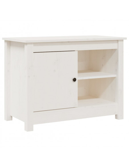 Mobile Porta TV Bianco 70x36,5x52 cm in Legno Massello di Pino