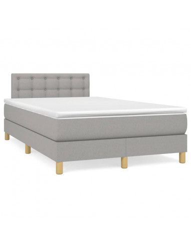 Giroletto a Molle con Materasso Grigio Chiaro 120x200cm Tessuto