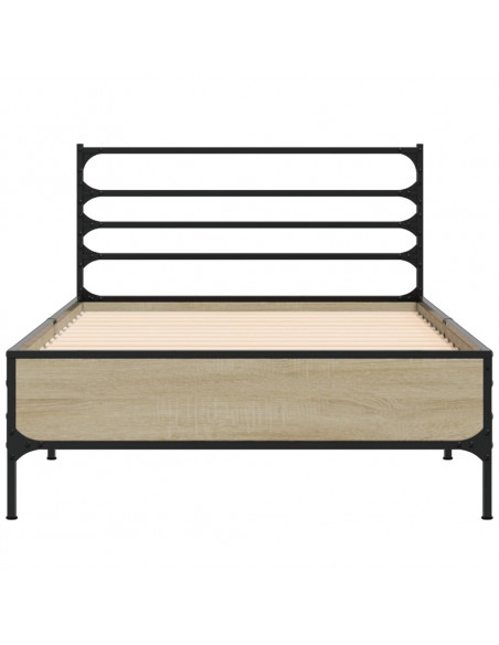 Giroletto Rovere Sonoma 90x190cm in Legno Multistrato e Metallo
