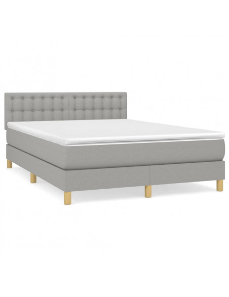 Giroletto a Molle con Materasso Grigio Chiaro 140x190cm Tessuto