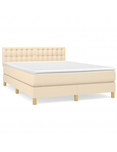 Giroletto a Molle con Materasso Crema 140x19 cm in Tessuto 2