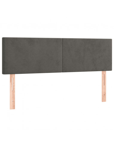 Giroletto a Molle con Materasso Grigio Scuro 140x200 cm Velluto