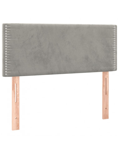 Giroletto a Molle con Materasso Grigio Chiaro 90x200 cm Velluto