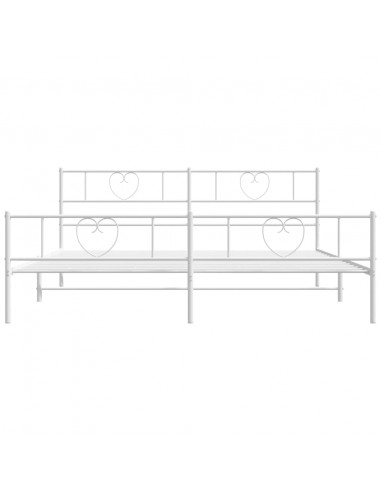 Giroletto con Testiera e Pediera Metallo Bianco 200x200 cm