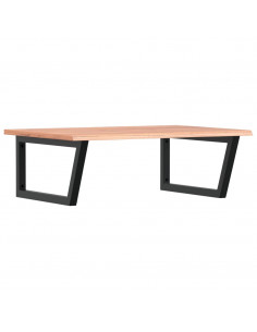 Ripiano a Parete per Lavabo in Acciaio e Massello di Rovere 2