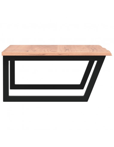 Ripiano a Parete per Lavabo in Acciaio e Massello di Rovere