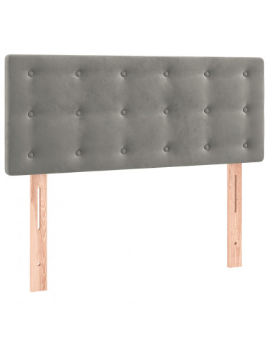 Giroletto a Molle con Materasso Grigio Chiaro 100x200cm Velluto