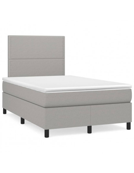 Giroletto a Molle con Materasso Grigio Chiaro 120x200cm Tessuto