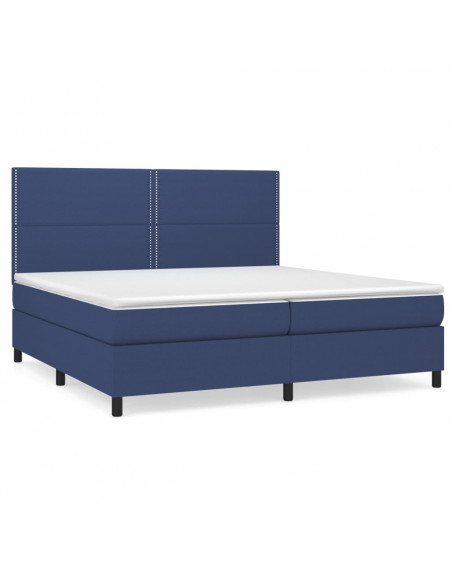 Giroletto a Molle con Materasso Blu 200x200 cm in Tessuto