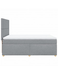 Giroletto a Molle con Materasso Grigio Chiaro 140x190cm Tessuto 2