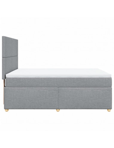 Giroletto a Molle con Materasso Grigio Chiaro 140x190cm Tessuto