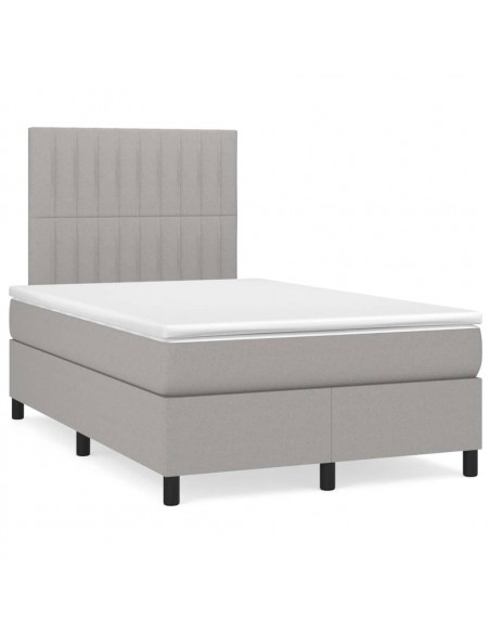 Giroletto a Molle con Materasso Grigio Chiaro 120x200cm Tessuto