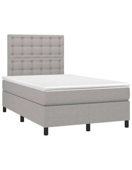 Giroletto a Molle con Materasso Grigio Chiaro 120x200cm Tessuto