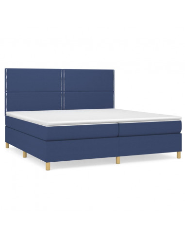 Giroletto a Molle con Materasso Blu 200x200 cm in Tessuto