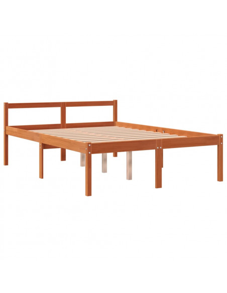 Letto per Anziani Marrone Cera 135x190 cm Legno Massello Pino