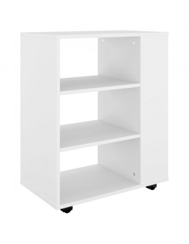 Mobiletto con Rotelle Bianco 60x35x75cm in Legno Ingegnerizzato