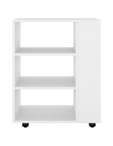 Mobiletto con Rotelle Bianco 60x35x75cm in Legno Ingegnerizzato