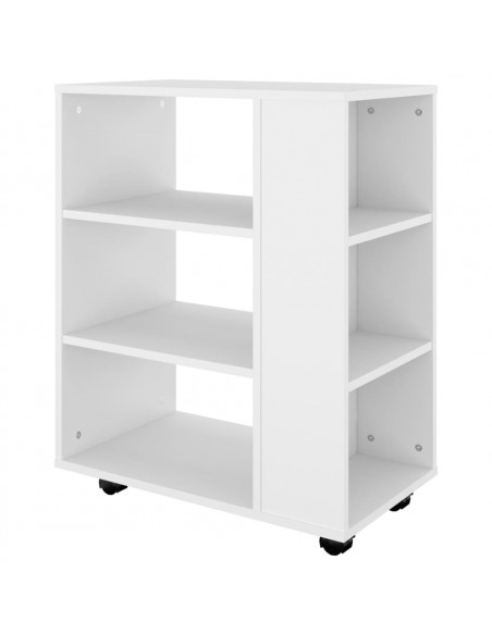 Mobiletto con Rotelle Bianco 60x35x75cm in Legno Ingegnerizzato
