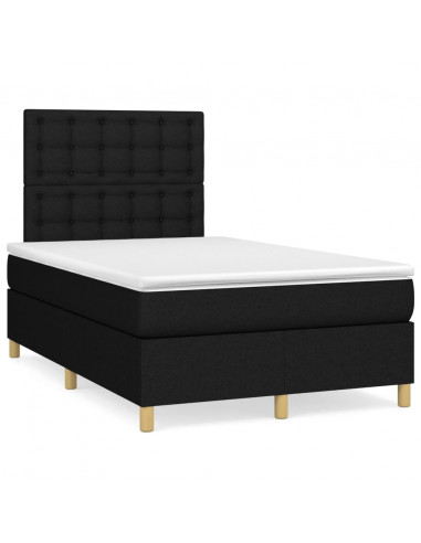 Giroletto a Molle con Materasso Nero 120x200 cm in Tessuto