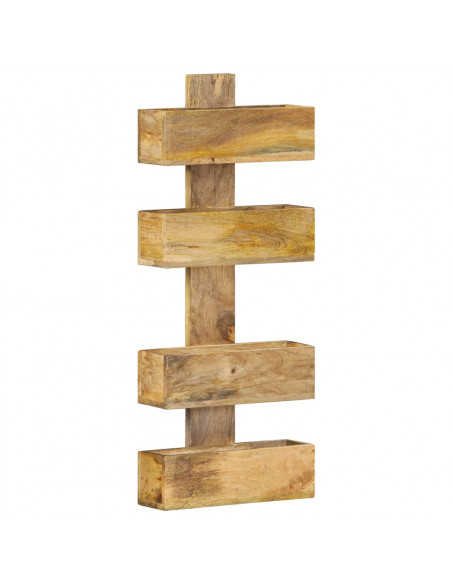 Portariviste a Parete 30x11x72 cm in Legno Massello di Mango