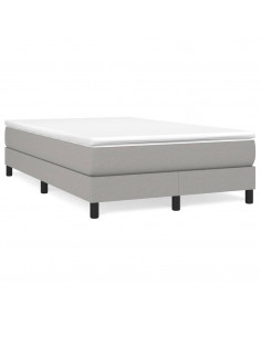 Giroletto a Molle con Materasso Grigio Chiaro 120x200cm Tessuto 2