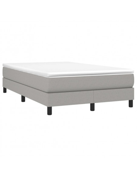 Giroletto a Molle con Materasso Grigio Chiaro 120x200cm Tessuto
