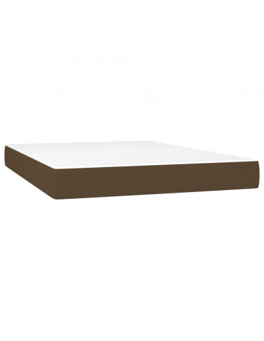 Giroletto a Molle con Materasso Marrone Scuro 140x190cm Tessuto