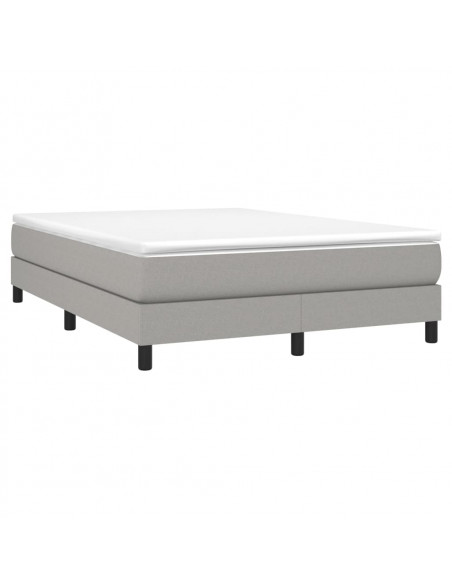Giroletto a Molle con Materasso Grigio Chiaro 140x200cm Tessuto