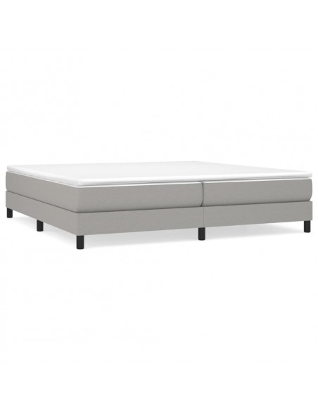 Giroletto a Molle con Materasso Grigio Chiaro 200x200cm Tessuto