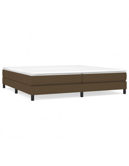 Giroletto a Molle con Materasso Marrone Scuro 200x200cm Tessuto