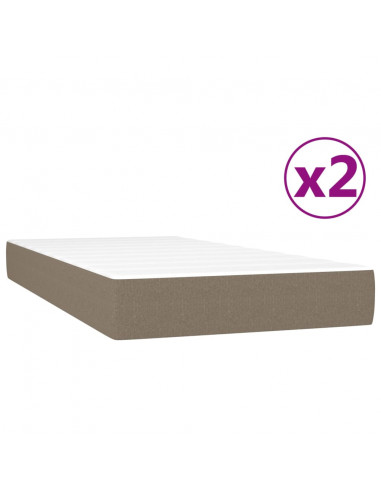 Giroletto a Molle con Materasso Tortora 200x200 cm in Tessuto