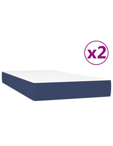 Giroletto a Molle con Materasso Blu 200x200 cm in Tessuto