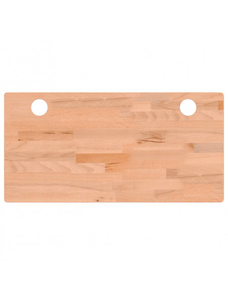 Piano Scrivania 80x40x2,5 cm in Legno Massello di Faggio