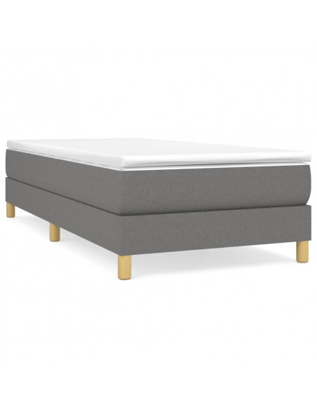 Giroletto a Molle con Materasso Grigio Scuro 90x190 cm Tessuto