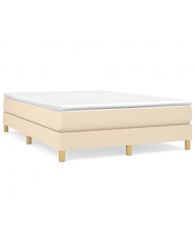 Giroletto a Molle con Materasso Crema 140x19 cm in Tessuto