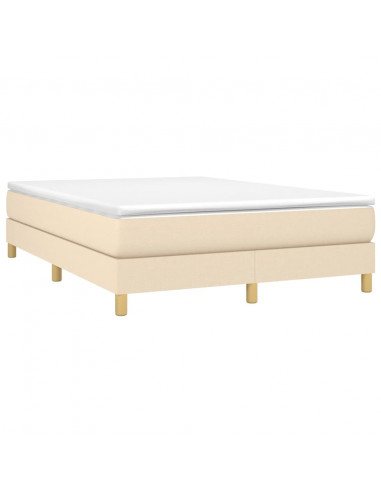 Giroletto a Molle con Materasso Crema 140x19 cm in Tessuto