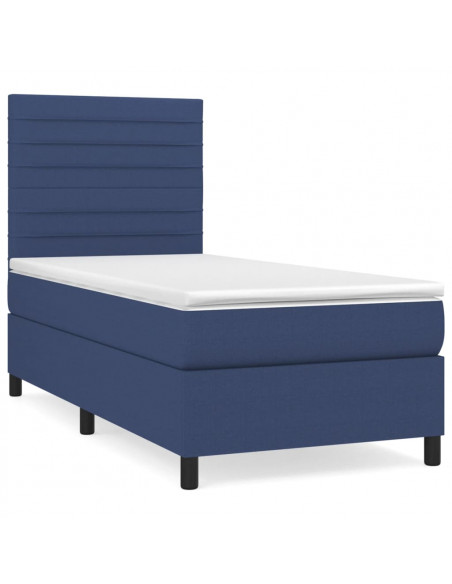 Giroletto a Molle con Materasso Blu 90x190 cm in Tessuto
