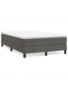 Giroletto a Molle con Materasso Grigio Scuro 120x200 cm Velluto 2