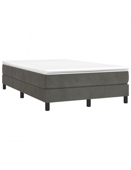 Giroletto a Molle con Materasso Grigio Scuro 120x200 cm Velluto