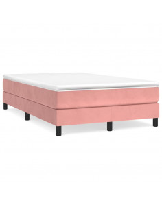 Giroletto a Molle con Materasso Rosa 120x200 cm in Velluto 2